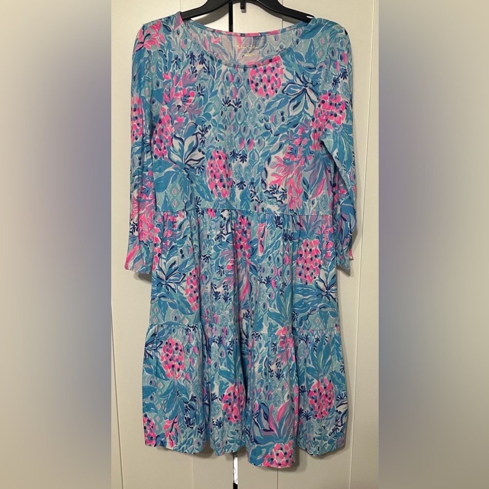 Lilly Pulitzer Blue and Pink Patterned Dress